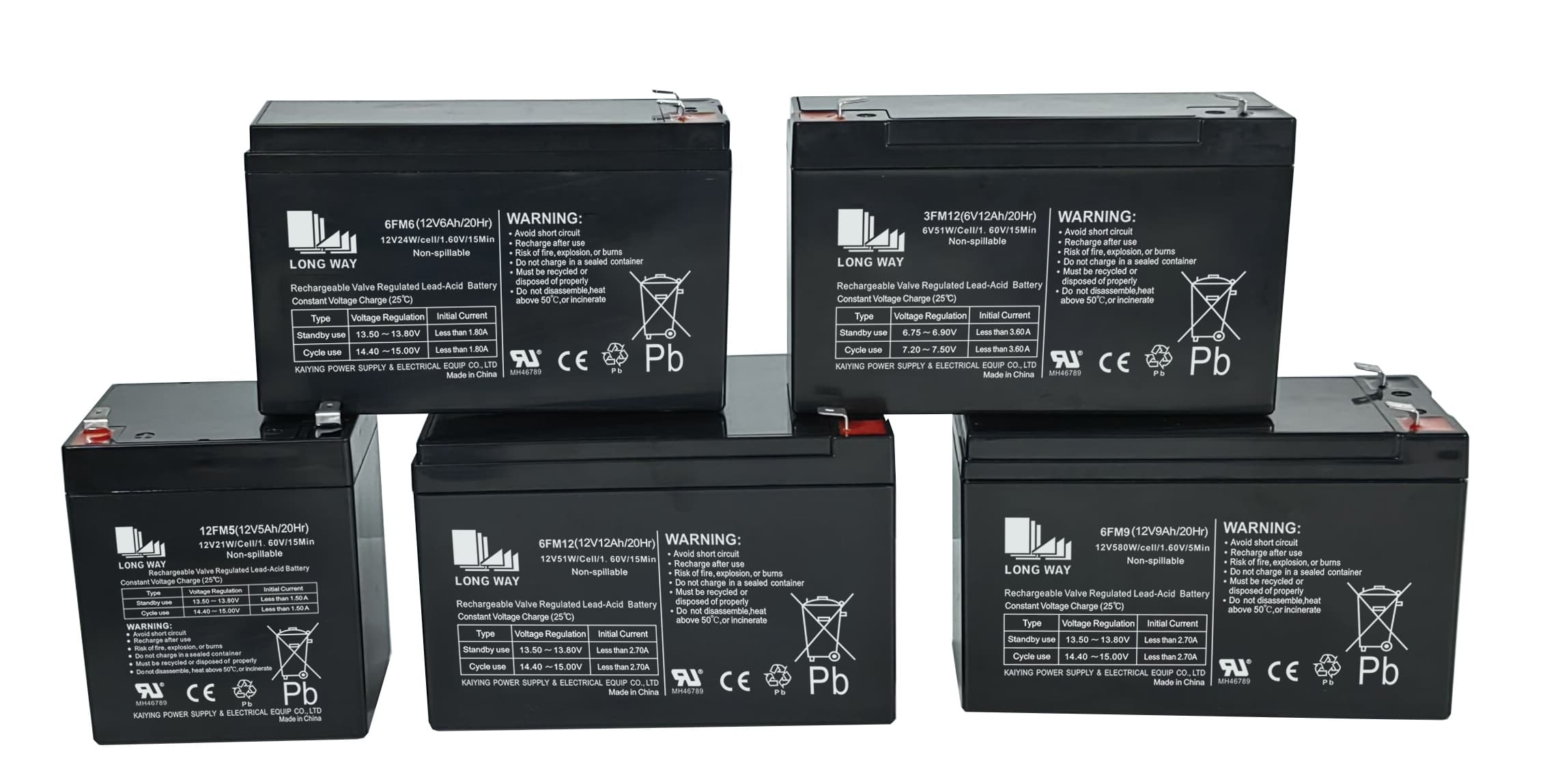 LongWay 6FM6 12V 6Ah Battery with F1 Terminals